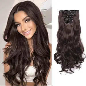 20 Inch Wavy Hair Extensions, Synthetic Clip-in Hairpieces Set of 6 by Mystique Hair, Natural Looking Fluffy Hair Extensions for Women & Girls, Long Wavy Hair Extensions for Women, Daily Wear Hair Extensions, Easy to Wear Extensions, Great Quality