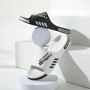 Men's Letters Print Non-slip Slides,Casual Soft Colorblock Slippers for Indoor Outdoor Beach Shower,All-match Commuter Shoes Lightweight Slipper Boy Footwear FlipflopBlack Creeper footwear yoga junky chanclas para hombres fashion