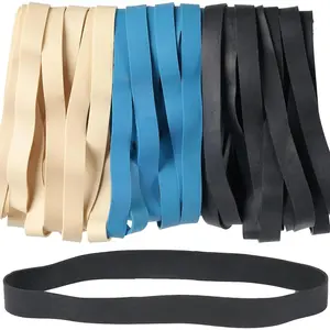Size#107 30PCS Heavy Duty Big Wide Elastic Rubber Bands, Multicolor Black Blue Light Brown Elastic Bands for Office Supply, Trash Can, File Folders and Litter Box