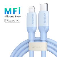 USB C to Lightning Blue-Silicon