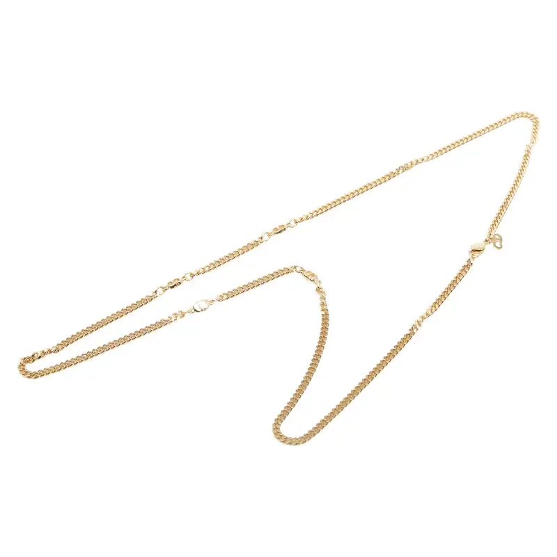 Pre-owned Dior Stainless Small Leather Goods CD Logo Long Necklace