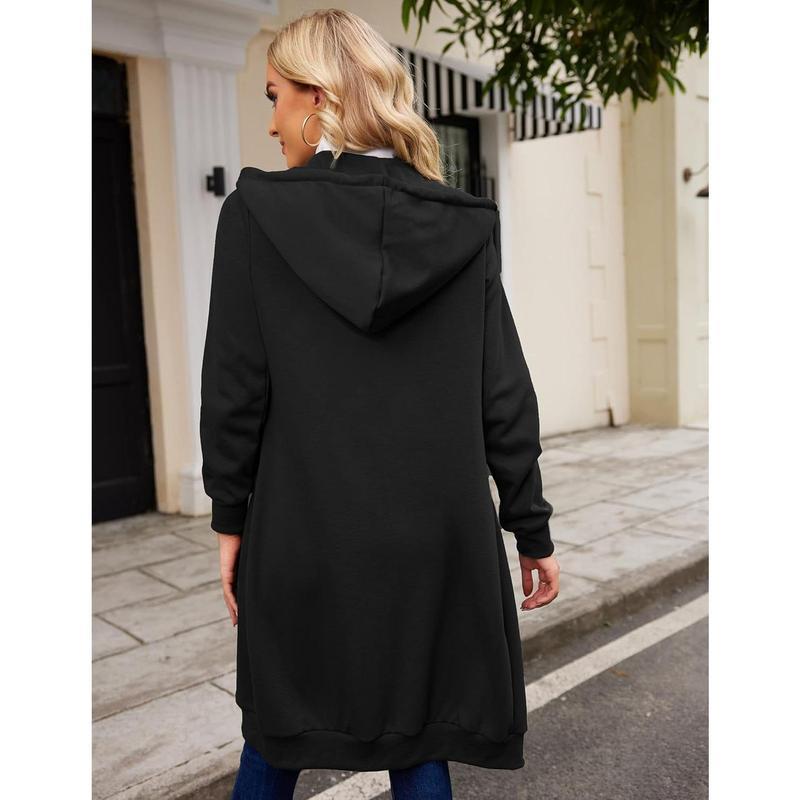 Women Casual Zip up Fleece Hoodies Tunic Sweatshirt Long Hoodie Jacket S-XXXL