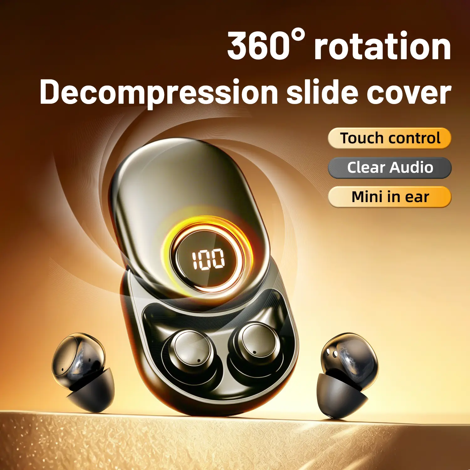 In-ear wireless earbuds, mini earplugs for side sleepers, invisible earplugs, high-definition stereo sound for calls, smart noise cancellation, powerful bass performance, large-capacity battery, suitable for cycling, running, travel, sports, and office us
