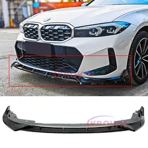 FITS 2023-2026 BMW G20 LCI 330i M340i V2 STYLE GLOSS BLACK 3 PCS FRONT BUMPER LIP CHIN SPLITTER
