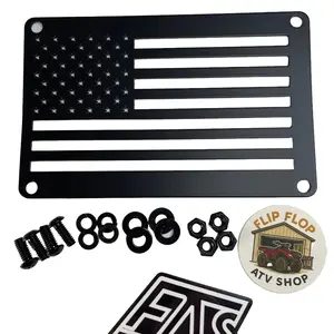 American Flag Fender Warning Label Delete Plate