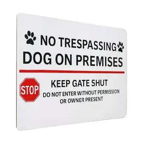 Keep Out Dog Sign No Trespassing Aluminium Sign 12x6 Inches Durable Weather Resistant for Fences Gates and Front Yards