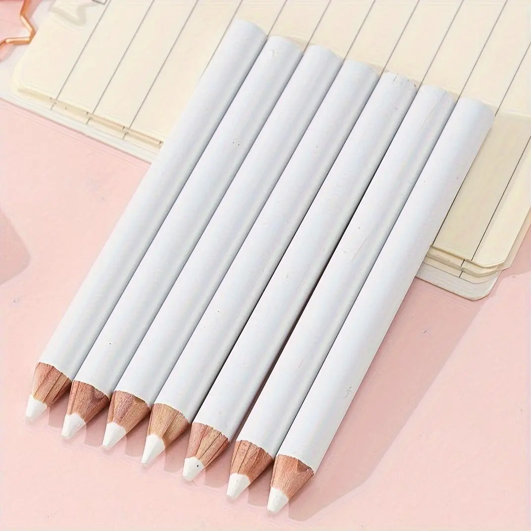 7-Pack White Tailors Chalk Marking Pencils, High-Visibility, Easy-Erase, Sewing & Fabric Marking Set for Dressmakers & Beginners