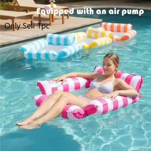 1pc Inflatable Pool Float for Adult, Water Sofa Float, 4-Tube Stable Pool Hammock Lounger, Summer Float Chair for Pool, Lake, Beach & Vacation, Summer Resort Supplies, Sea Sliding Toy, Equipped With An Air Pump