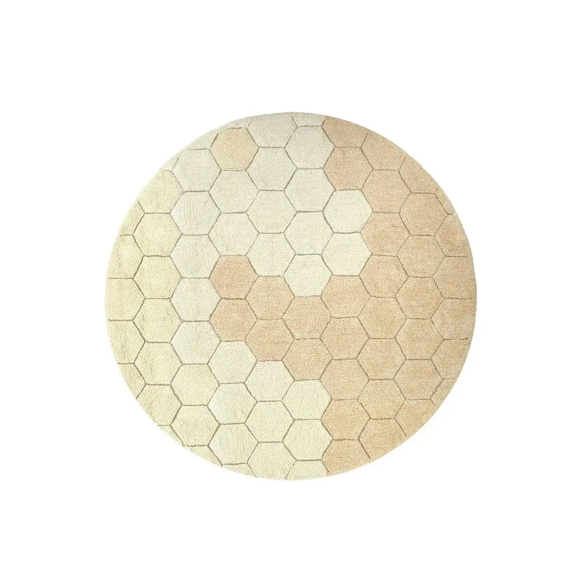 Lorena Canals Washable rug Round Honeycomb Golden