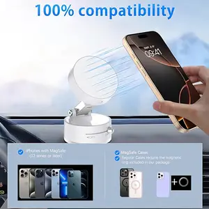 Suctionpro Phone Holder, 360°Vacuum Car Phone Holder, Suction Phone Mount with One-Step Lock, Retractable