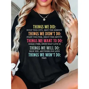 Things We Did Didn't Want Will Won't Do Tee, Retro Vintage T-Shirt, Sarcastic Shirt, Things We Did Tee, Funny Gift Tee, Unhinged Shirts Casual Round Neck