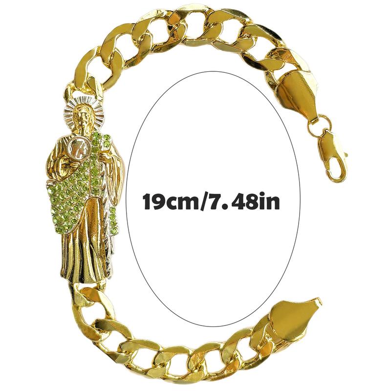 DolphinSmile San Judas Tadeo Fashionable Bracelet Style Bracelet - Casual Costume Jewelry, Daily Religious Wristband for Adults, Male Accessory