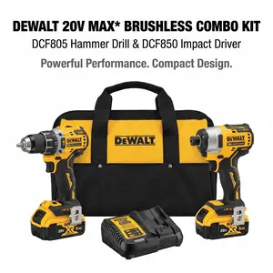 DEWALT 20V DCF850 Impact Driver with DCF805 Cordless Drill Combo
