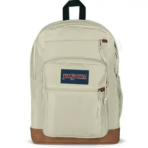 JanSport Cool Student Backpack Beige Light 01, school backpack, laptop backpack, college bag, bookbag, student travel pack, campus backpack, everyday carry, organizer bag, classroom essentials