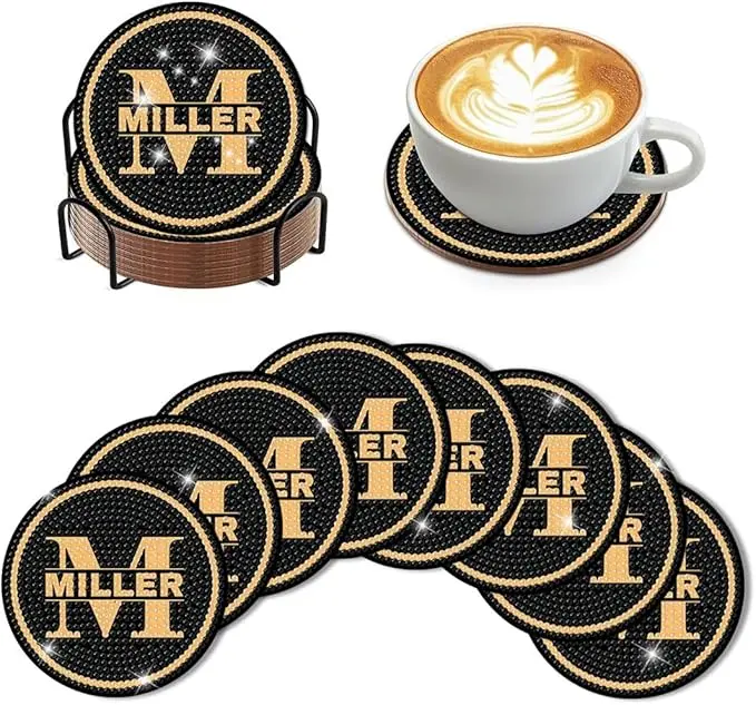 Customizable Diamond Coaster with Name Personalization for Tableware