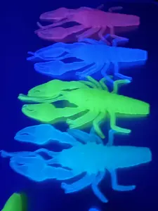 3.5” UV Glow Craw Kit – Bass Fishing Soft Plastic (8 Pack) 4 assorted colors
