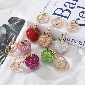 Cute Apple Keychain Pendant, Rhinestone Keychain, Casual Style, Perfect for Women and Kids, Ideal for Bags, Keys, Car Keys, Phone Chain, Holiday Gift