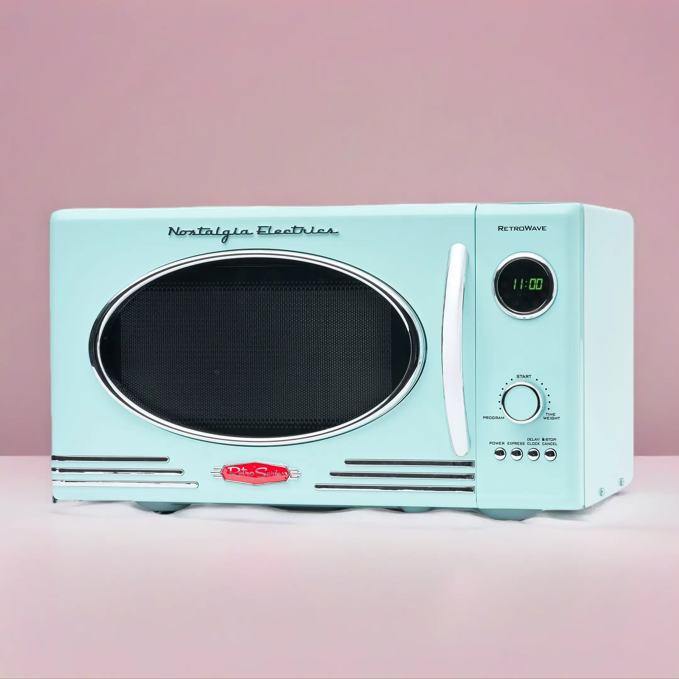 Retro 0.9 Cubic Foot 800-Watt Countertop Microwave Oven - Aqua Retro 0.9 Cubic Foot 800-Watt Countertop Microwave Oven - Aqua