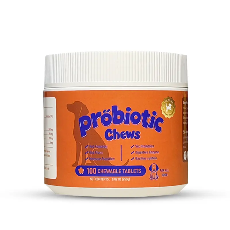 Pet Probiotic Chewable Tablets: Relieve seasonal allergies and improve gut and digestive health. Veterinarian-approved, high-quality nutritional supplement made with premium ingredients—beef flavor, 90 chewable treats #SummerVibes