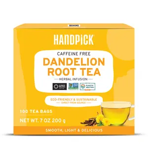 HANDPICK, Dandelion Root Tea Bags (100 Herbal Tea Bags) Caffeine-Free Herbal Blend | Can Support Digestion & Lipid Metabolism | Eco-Conscious Tea Bags | Direct from Source dandelion  tea