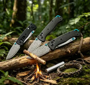 1pc 533/535 folding knife, carbon fiber handle, Damascus steel blade, high-quality fruit knife, pocket knife