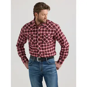 Wrangler Cowboy Flannel Red Men's Snap Up