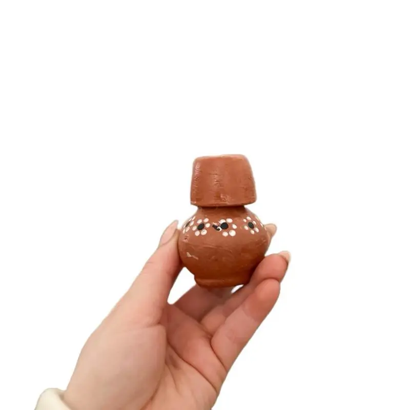 Handmade Mini Barro Cantarito Clay Miniature Decor Ornaments Craftsmanship Unique Lead-Free Mexican Cultural Art