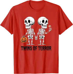Twins of terror, matching twins costume halloween T-Shirt - Tomasleza Shop 93B0DJP4TVRD