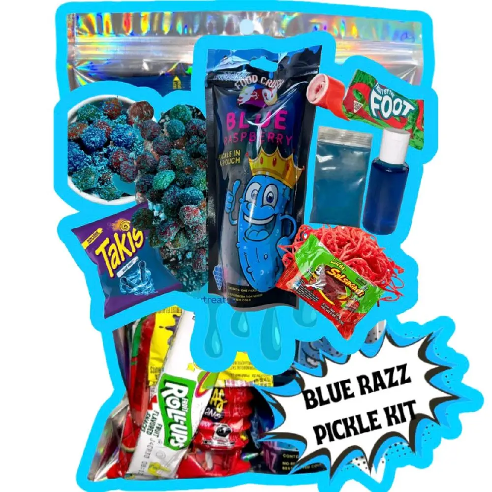 BLUE RAZZ PICKLE KIT  2oz BLUE GUSHERS