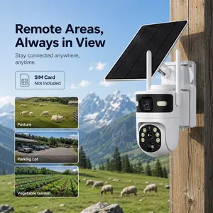 4G Solar Security Camera Total Wireless Freedom No WiFi No Electricity Needed Solar Powered with SIM Card Two Way Audio Live View on Phone for Farm Construction Site Rural Installation