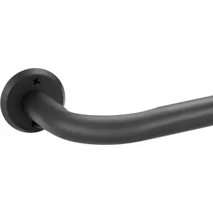 Curtain Rods for Windows, 28 to 116 Inches Wrap Around Heavy Duty Drapery Rod, 1" Wall Mounted Ceiling Mounted Curved Blackout Room Darkening Curtains Rod for Bedroom Kitchen Window, Matte Black