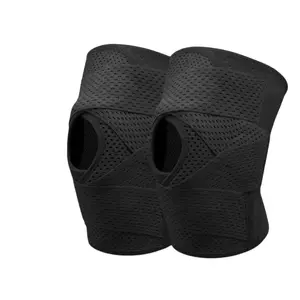 Knee Brace for Protection and Support with Air Mesh Fabric, Adjustable Wrap with Side Stabilizers, Ultra-Soft Bandage for Sports, Running, and Outdoor Activities