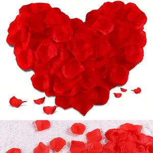 1000pcs Realistic Rose Petals, Non-Woven Compressed Layered Petals, Wedding Confetti, Qixi Festival, Valentine's Day Gift