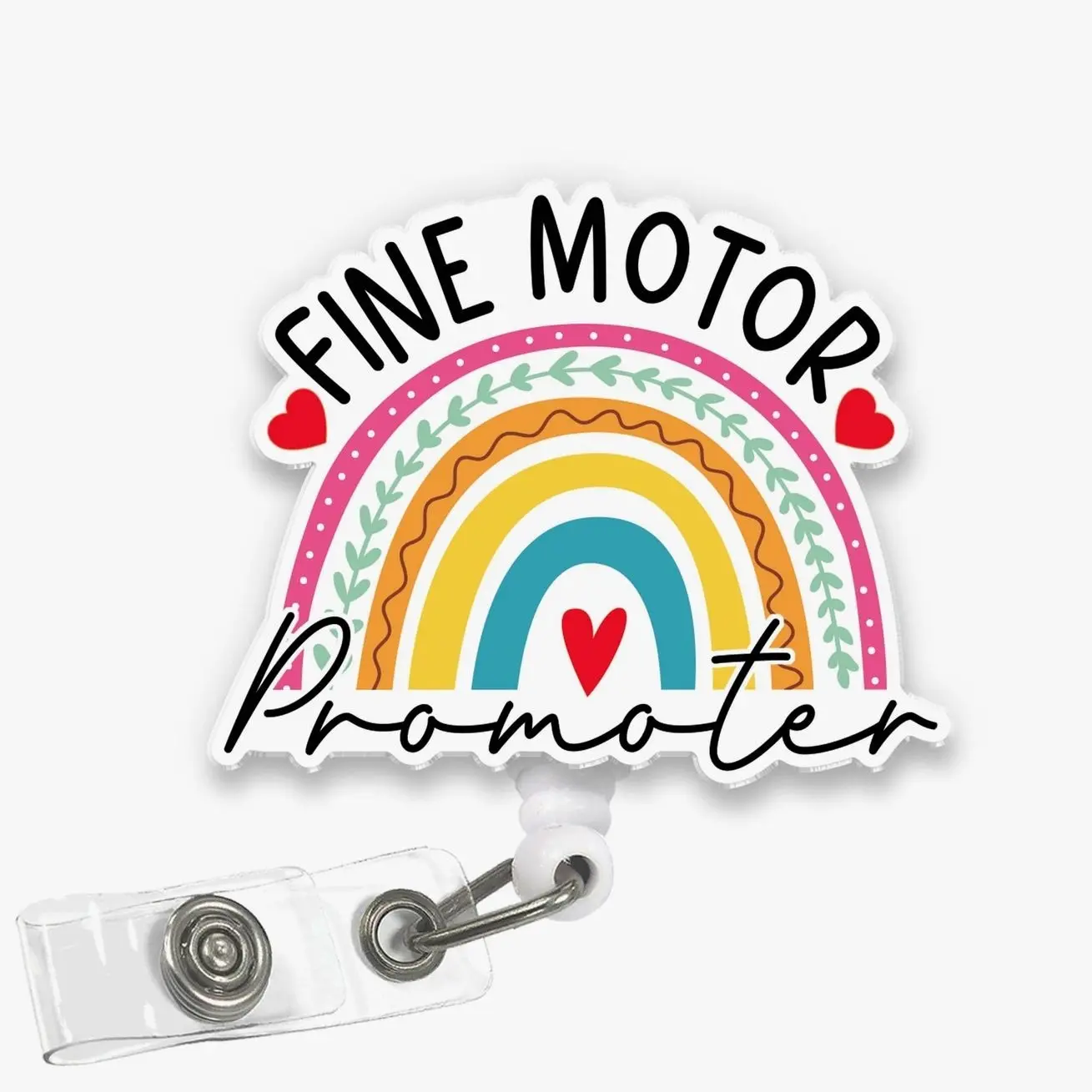 Occupational Therapy Badge Reel, Rainbow Retractable ID Holder for OT Students and Nurses