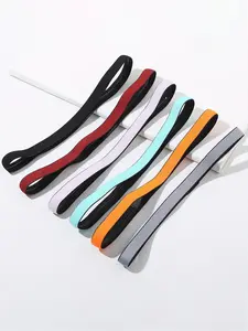 6pcs Multicolor Adjustable Narrow Headbands, Unisex Yoga Fitness Outdoor Hair Accessories, Non-Slip Sports Headbands for Men & Women, Elastic Headbands