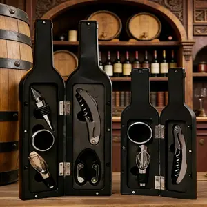 3/5Pcs Multifunctional Stainless Steel Wine Opener Set Portable Durable Corkscrew Bottle Opener Professional Bar Tools Household Kitchen Drink Opening Gadget Home Party Pub Wine Beverage Opening Hardware Accessories