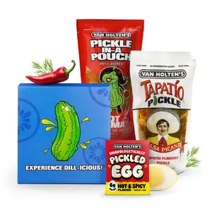 Van Holten's Spicy Pickle Kit featuring (1) Van Holten's Hot Mama Pickle in-a Pouch, (1) Van Holten's Tapatio Pickle in-a Pouch and (2) Van Holten's Unapologetically Pickled Hot and Spicy Eggs