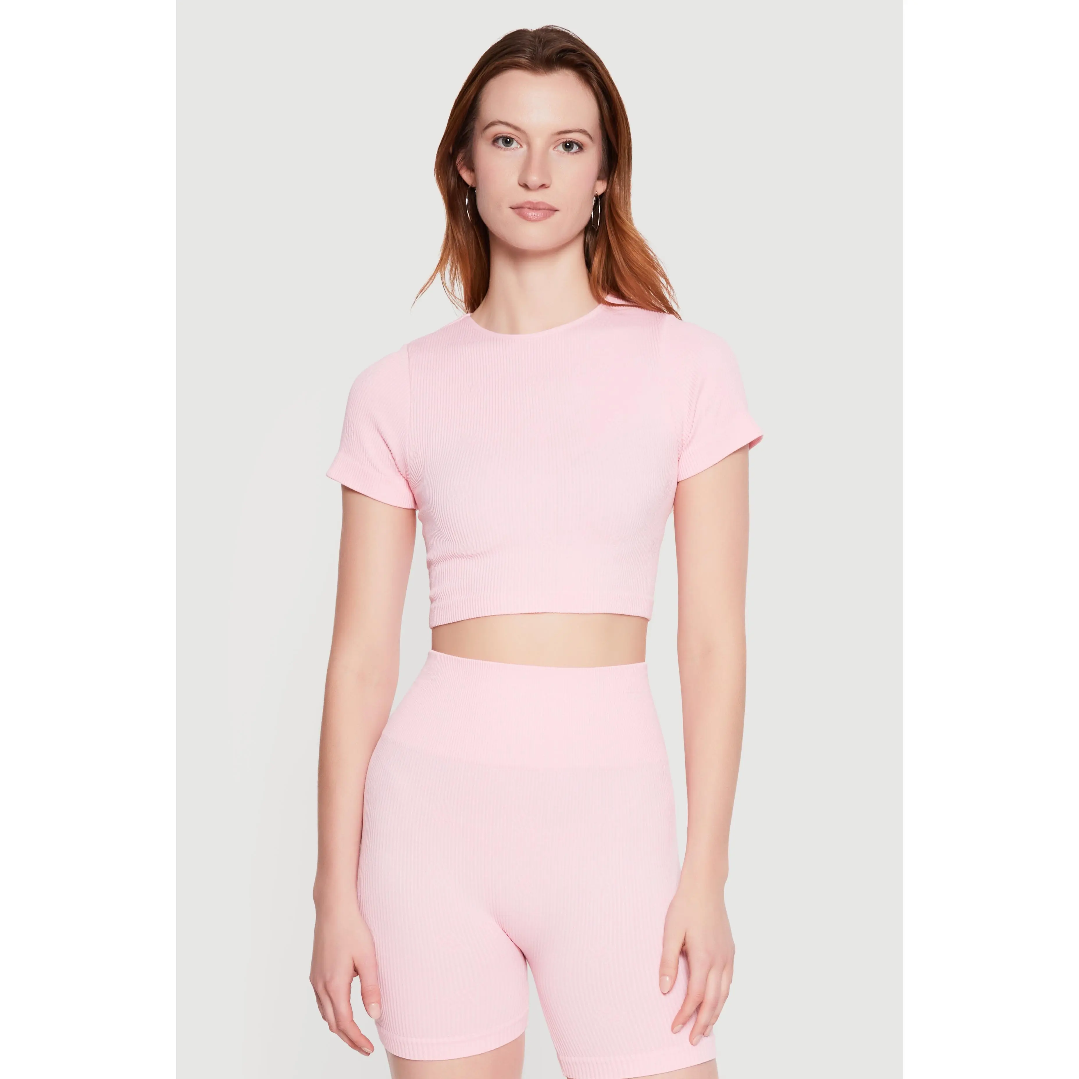 Seamless Compression Rib Knit Crop Top