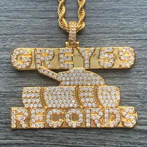 Iced Out GREY59 Tank Necklace 1.5" Cubic Zirconia Pendant Gold Plated Brass $uicideboy$ G59 Pendant with Choice of Chain High GREY59 Suicideboys Quality Jewelry Free Gift Included