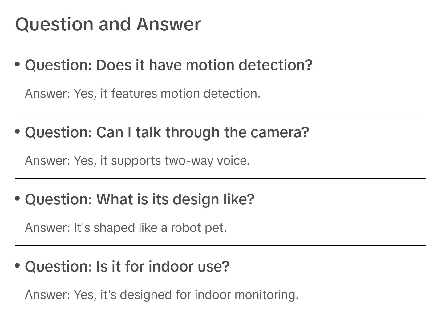 Wireless Security Camera Motion Detection Two Way Voice Robot Pet Shape Indoor Monitoring Camera General's Mansion