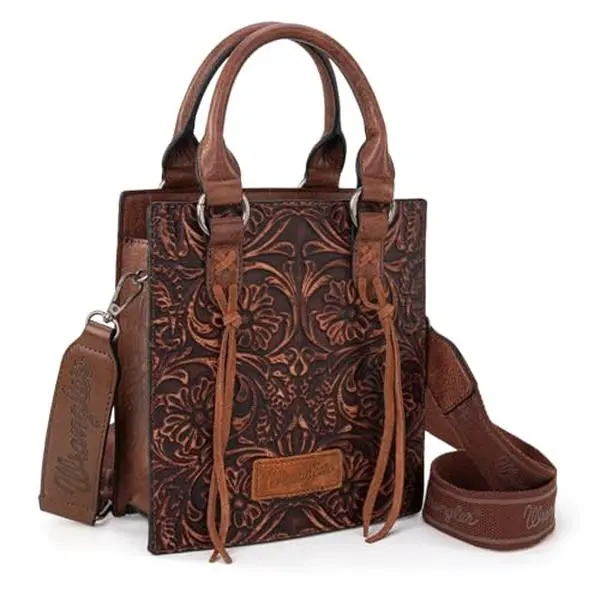 Wrangler Western Mini Top handle Embossed Carvings Shoulder Bag Wrangler Western Mini Top handle Embossed Carvings Shoulder Bag