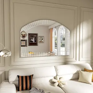 Luxury Arched Wall Mirror Grecian Venetian Mirror Beveled Glass Edge Wall Vanity Mirror