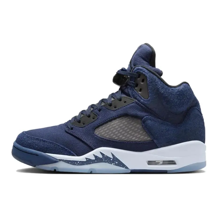 Jordan 5 Retro Midnight Navy High Top Basketball Shoes Men's Blue FD6812-400