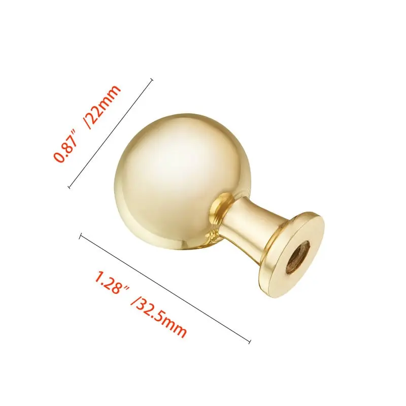 Utopia Alley HW409GD-5 Lyon Cabinet Ring Pull Knob - Decorative Cabinet Drop Pull Knobs for Cabinets and Drawers - Vintage Cabinet Hardware with Hand Finished Polished Gold - Metal Drawer Pull Knobs 0.87", 5 pack