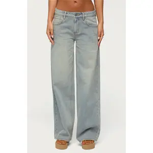 Edikted Women's Quintie Mid Rise Straight Leg Jeans