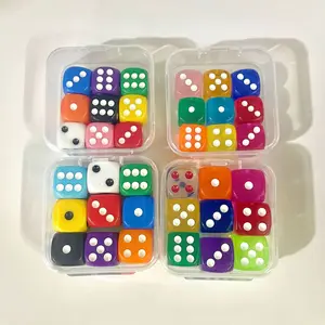 Boxed 9-Piece Crystal Transparent Durable Dice Toy, Colorful Number Dot Dice Set, Ktv Mahjong Home Board Game Entertainment