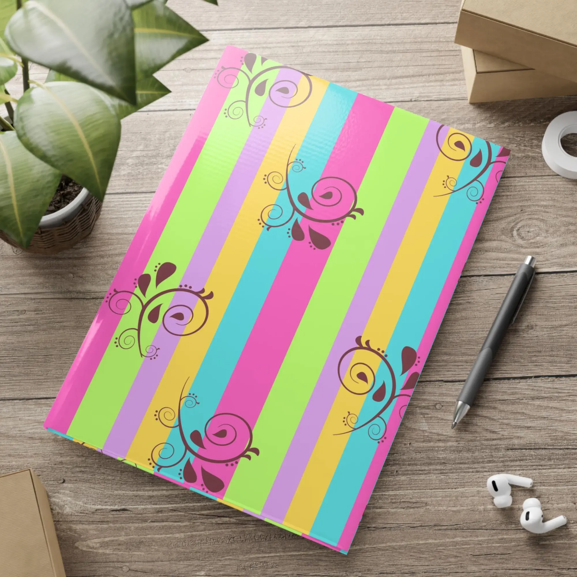 Candy Stripes Puffy Hardcover Notebook