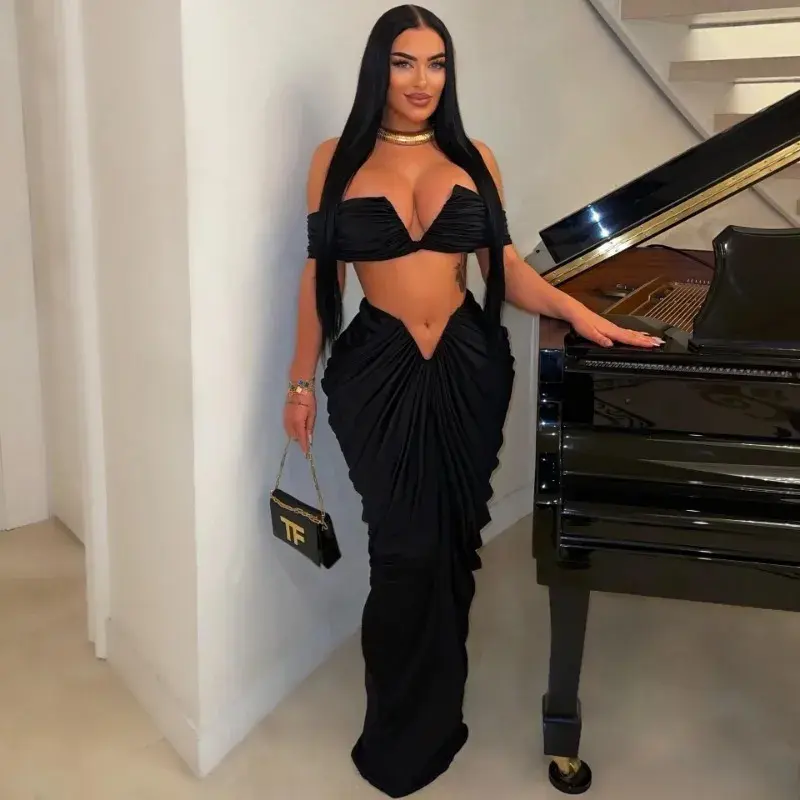 two-piece set woman Sexy Party Night Ruched Maxi Dress Sets for Women Two Piece Set Club Rave Outfits Slash Neck Crop Top + Long Skirt Matching Sets - TikTok Shop two-piece set woman Sexy Party Night Ruched Maxi Dress Sets for Women Two Piece Set Club Rave Outfits Slash Neck Crop Top + Long Skirt Matching Sets - TikTok Shop