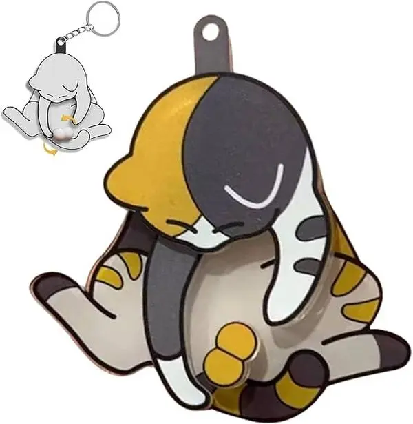 Mischief Cat Interactive Keychain, Cat Play with Its Spinning
