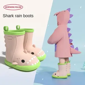 Little Shark children's rain boots waterproof non-slip water cartoon baby rain boots toddler elementary school girls water shoes